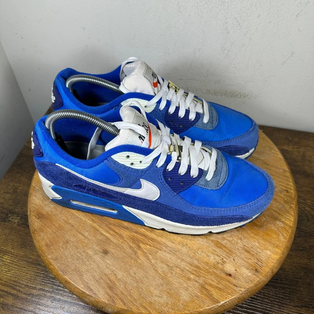 Nike Air Max 90 SE First Use Signal Blue Mens Sneakers DB0636-400 Size 10
